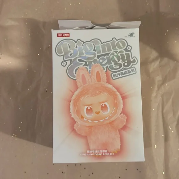 Pop Mart Big Into Energy Figurine Pop mart Labubu NWt Happiness  Plush - Picture 4 of 7